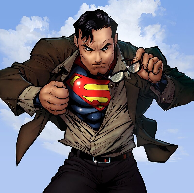 Superman Character — Blue, Dramatic, Afternoon, Comic