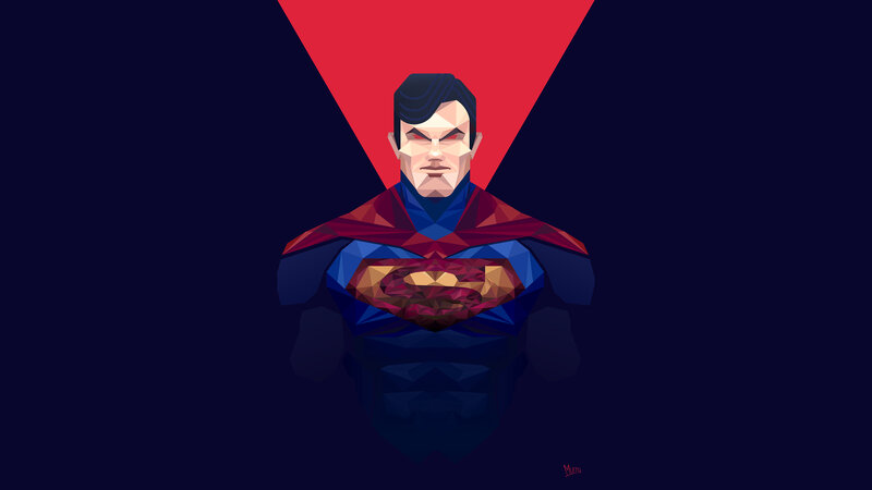Superman Character — Blue, Dramatic, Digital Art, Cape, S Symbol