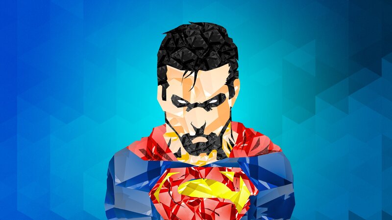 Superman Character — Blue, Dramatic, Digital Art, Cape