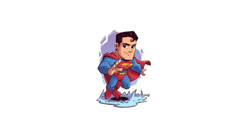 Superman Character — Blue, Dynamic, Digital Art