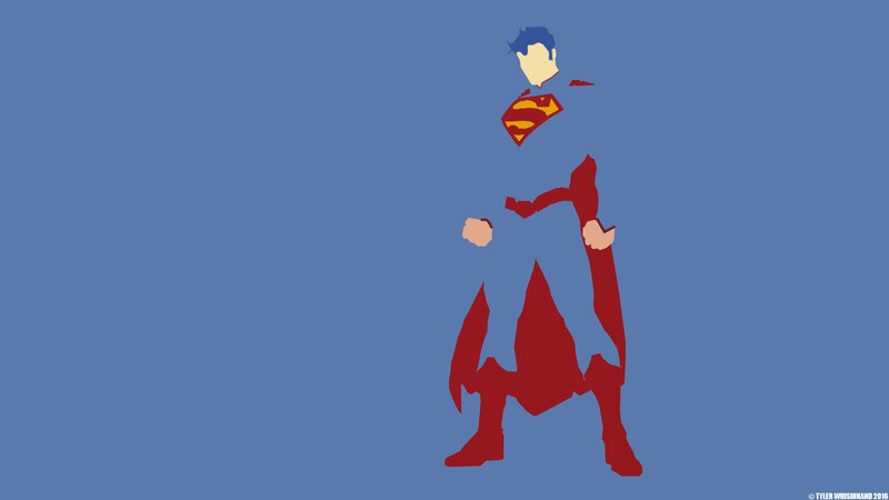 Superman Character — Blue, Heroic, Minimalist