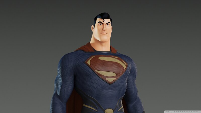 Superman Character — Blue, Serious, 3d Render