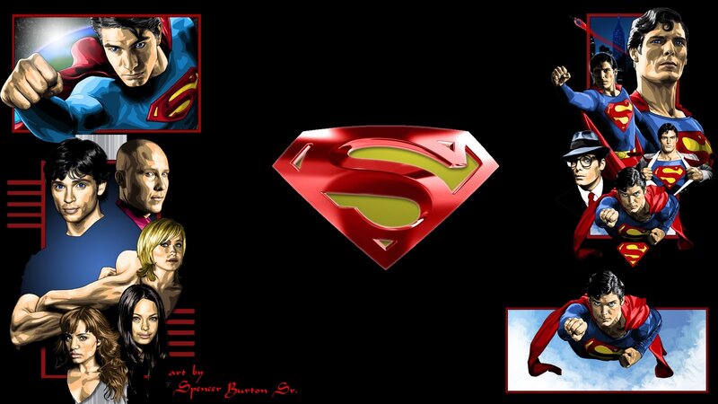 Superman Character Collage — Black