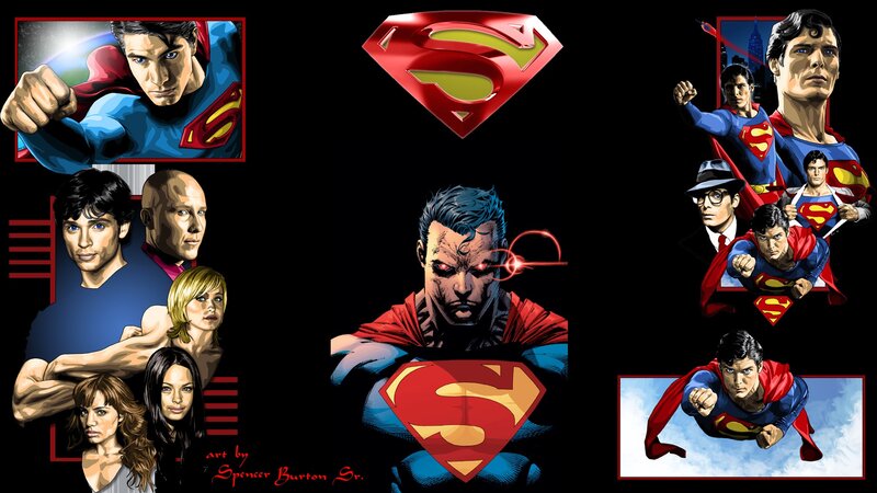 Superman character collage