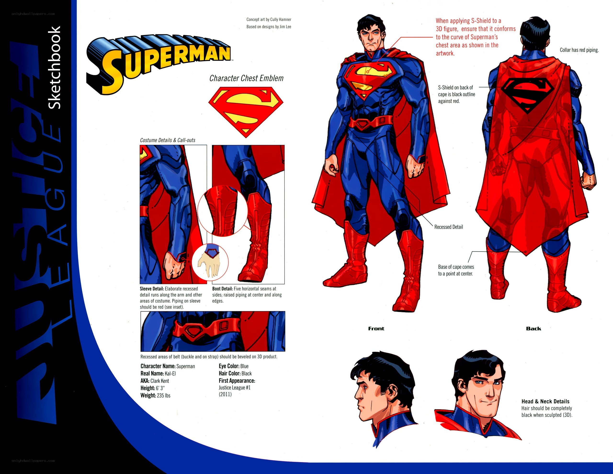 Superman character design sheet