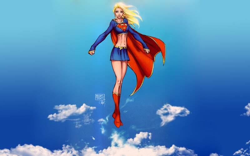 Superman Character Flying — Blue
