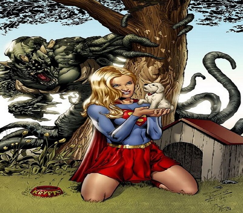 Superman Character Holding Puppy