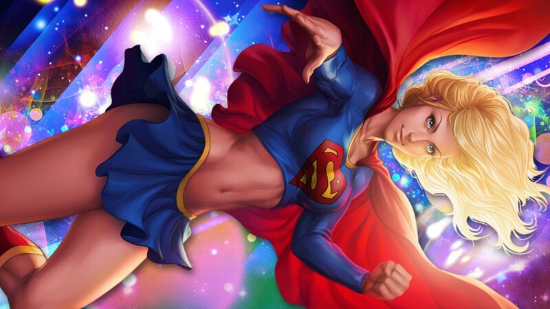 Superman Character in Flight — Blue