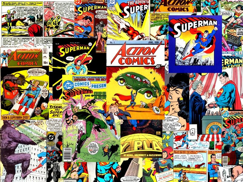 Superman comic book collage