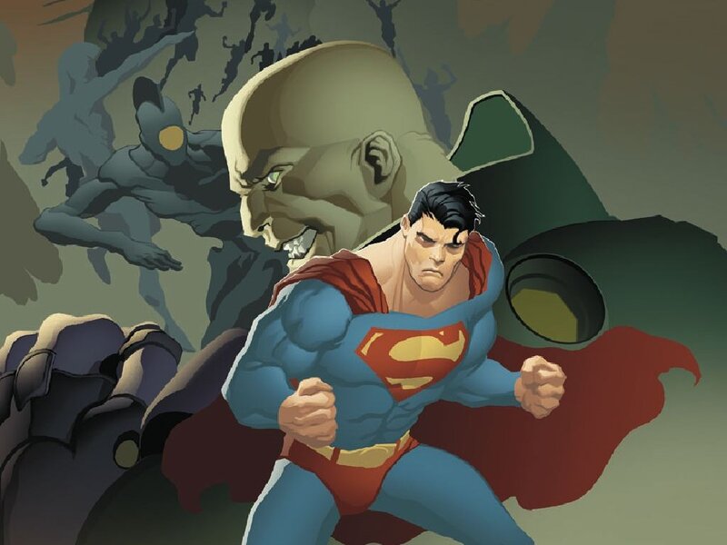 Superman confronts a villain