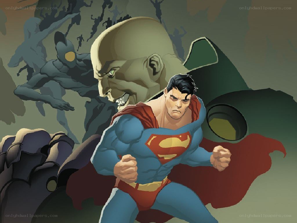 Superman confronts a villain