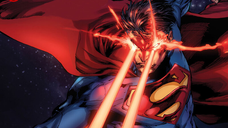 Superman Emitting Heat Vision