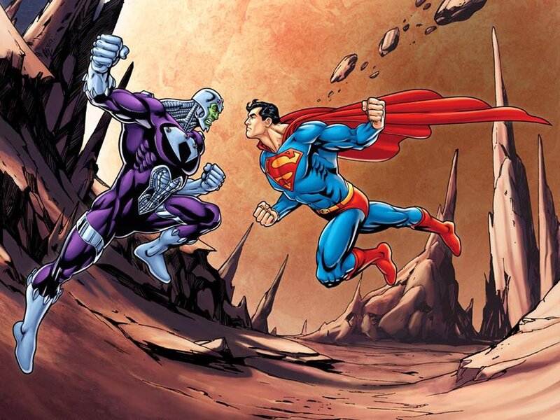 Superman Fighting a Villain