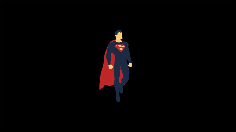 Superman Figure — Black, Dramatic, Minimalist