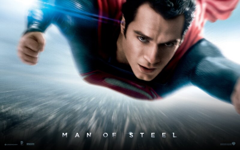Superman Flying — Blue, Dramatic, Photograph