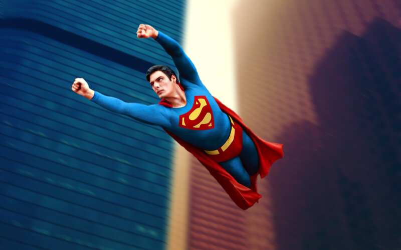 Superman Flying — Blue, Dynamic