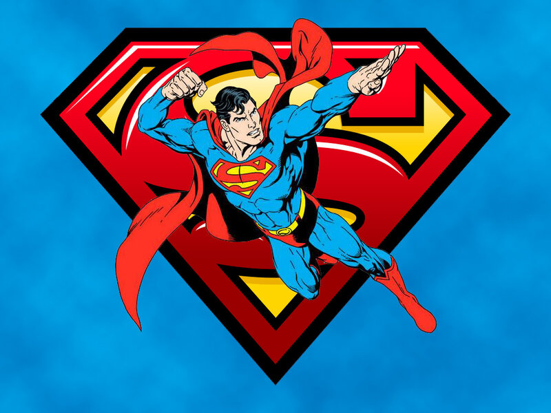 Superman Flying — Blue, Heroic, Comic, Cape, S-shield, Blue Suit