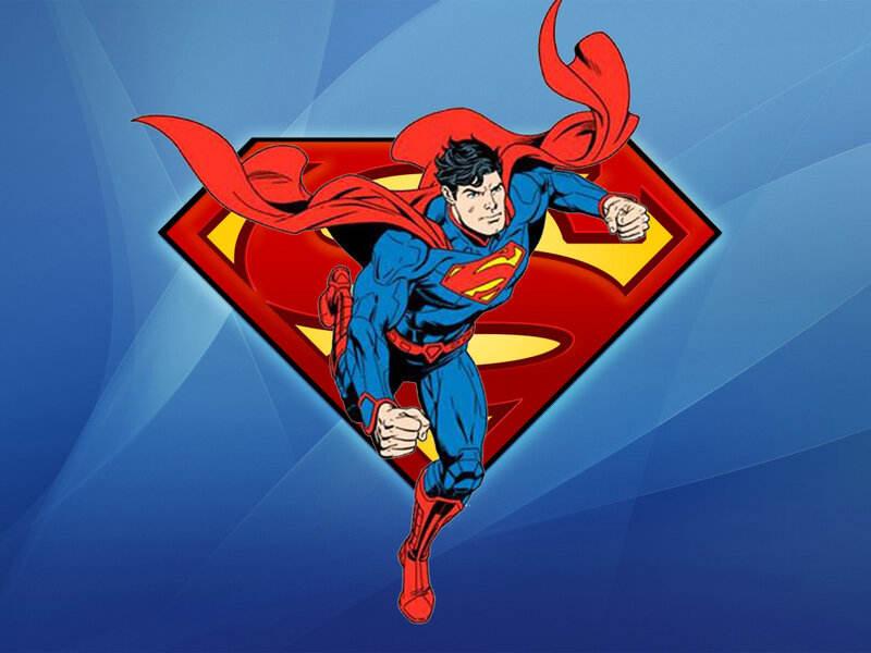 Superman Flying — Blue, Heroic, Comic, Cape