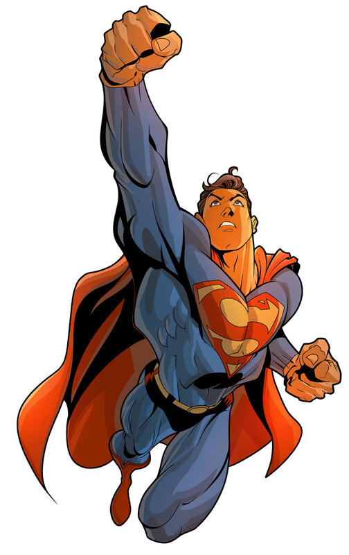 Superman flying in action