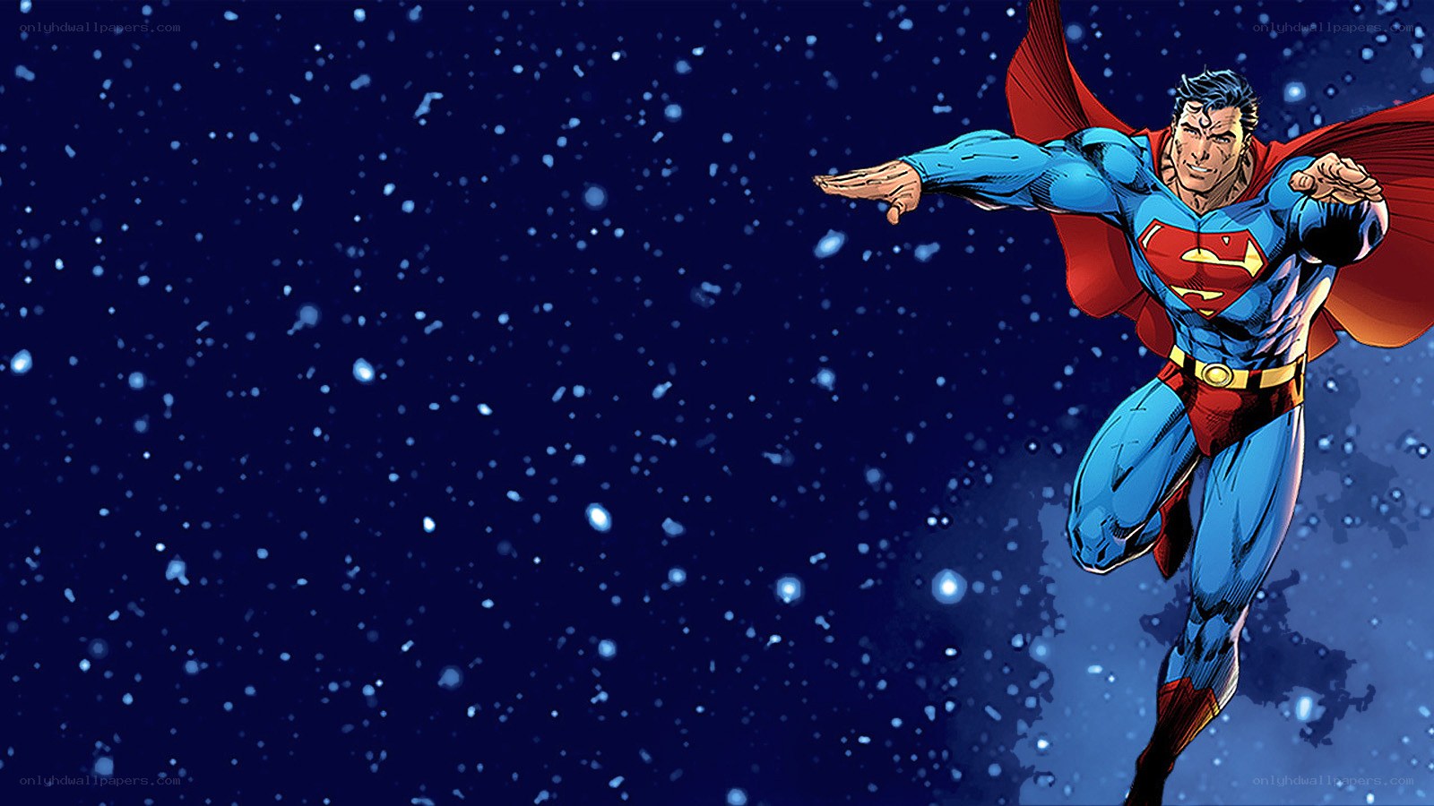Superman flying in space