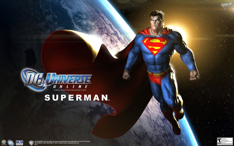 Superman Flying in Space — Blue, Dramatic, Digital Art, Earth, Cape