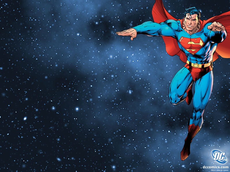 Superman Flying in Space — Blue