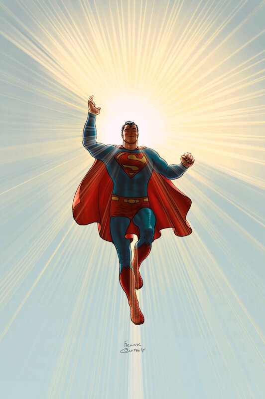 Superman flying in sunlight