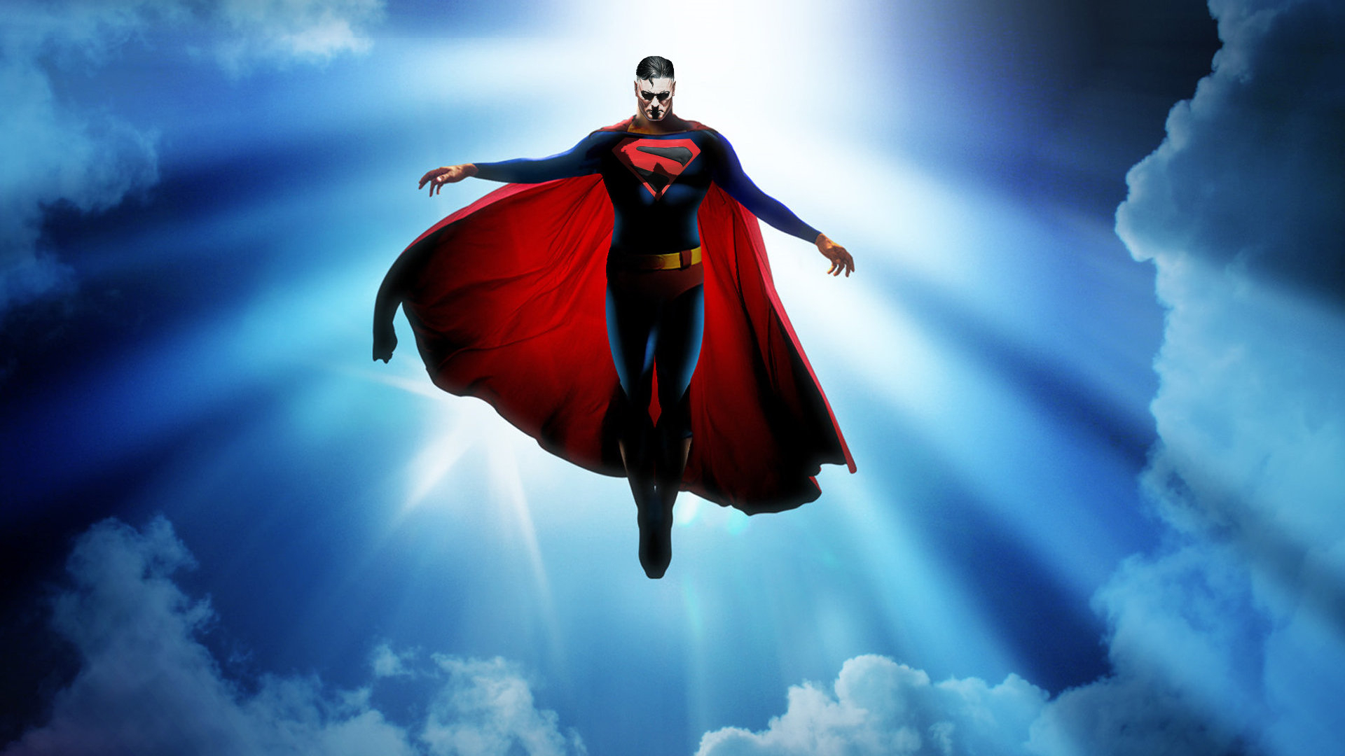 Superman flying in the sky