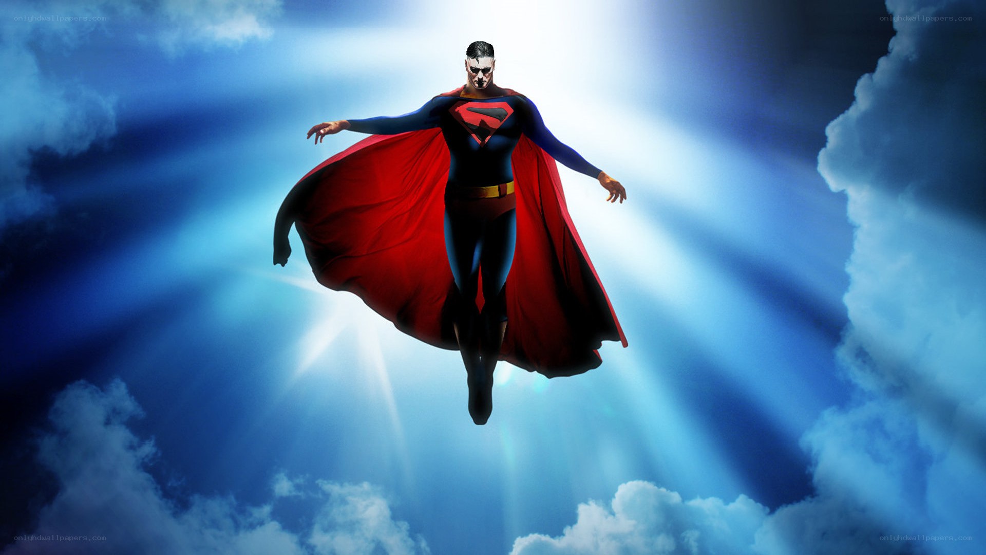 Superman flying in the sky