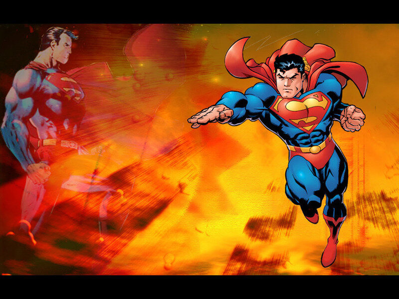 Superman Flying — Red, Dramatic, Comic, Superhero