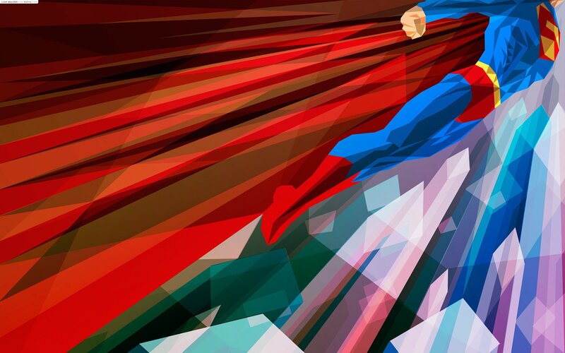 Superman Flying — Red, Dramatic, Digital Art, Cape