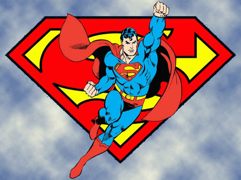 Superman Flying — Red, Heroic, Comic