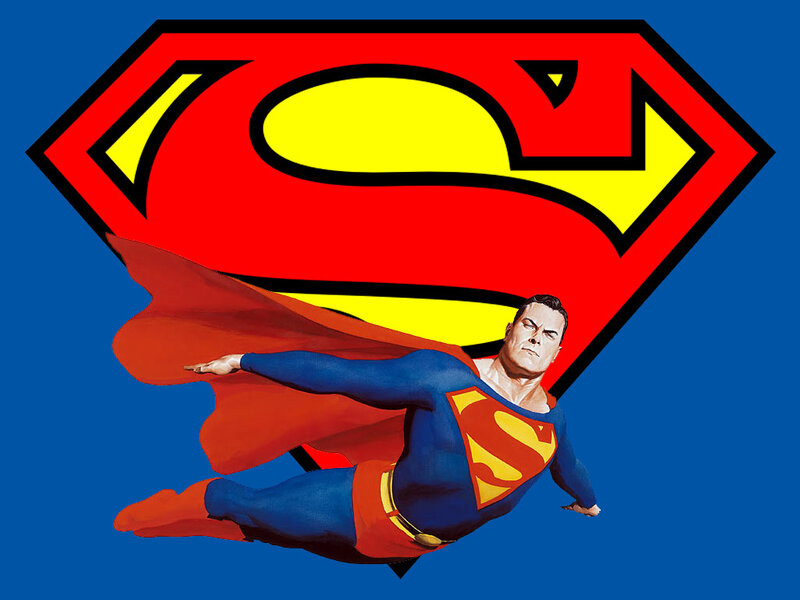 Superman Flying — Red, Heroic