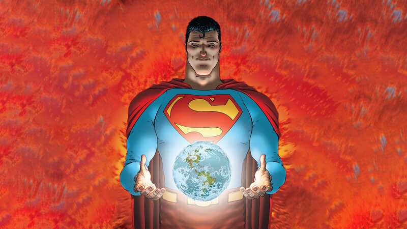 Superman Holding Earth