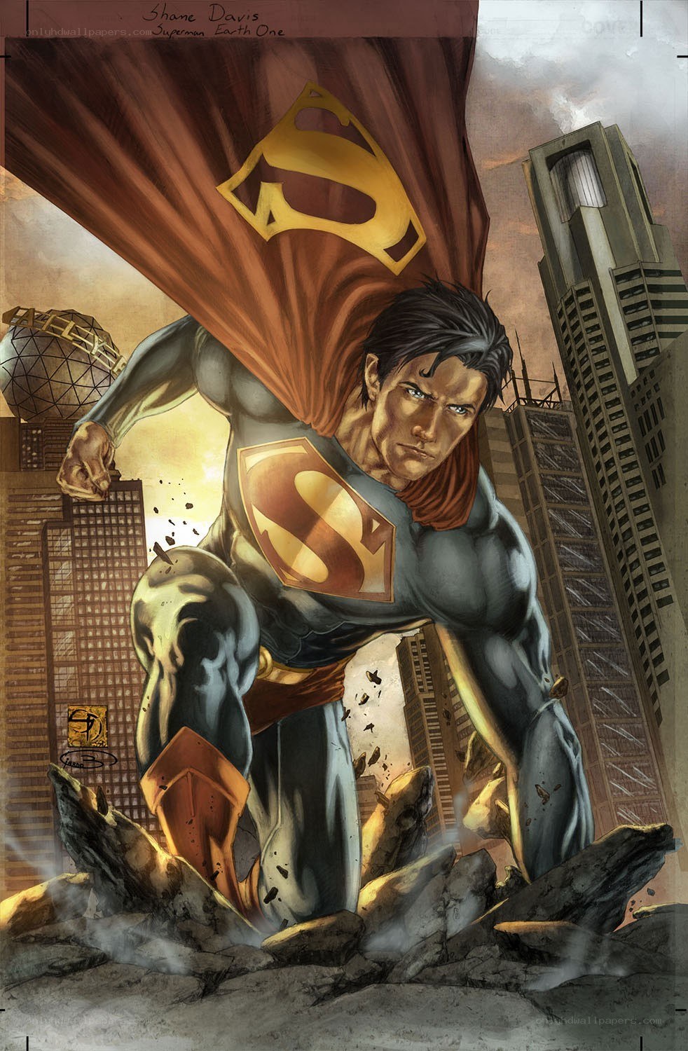 Superman in a city