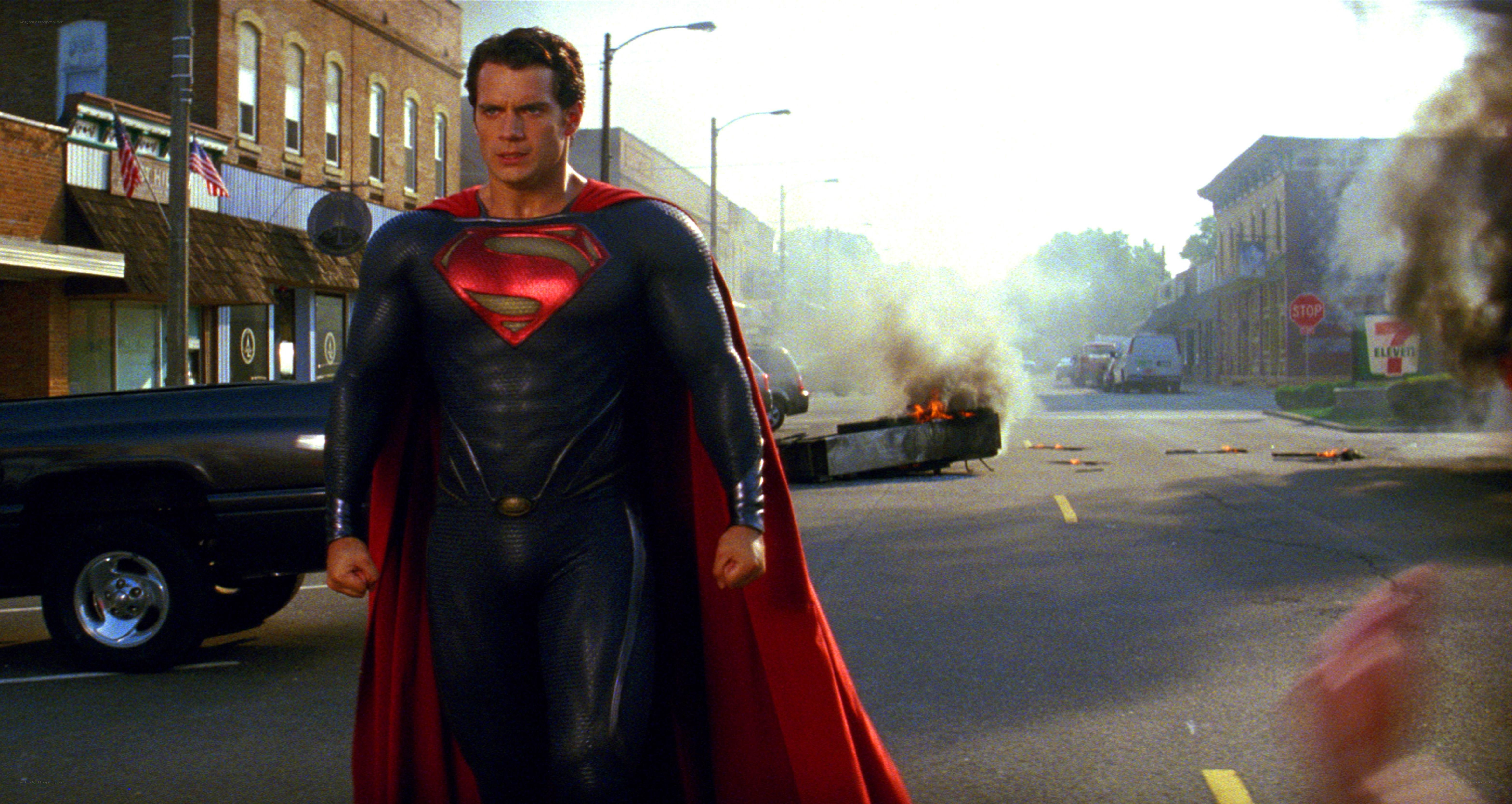 Superman in a city street