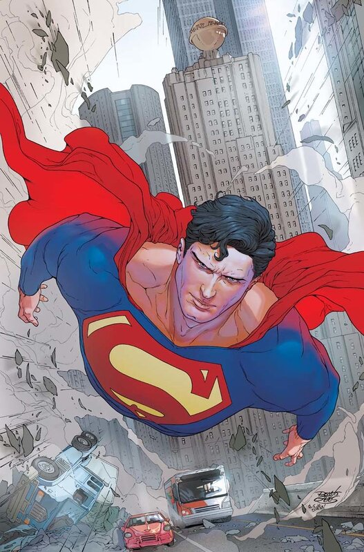Superman in a city