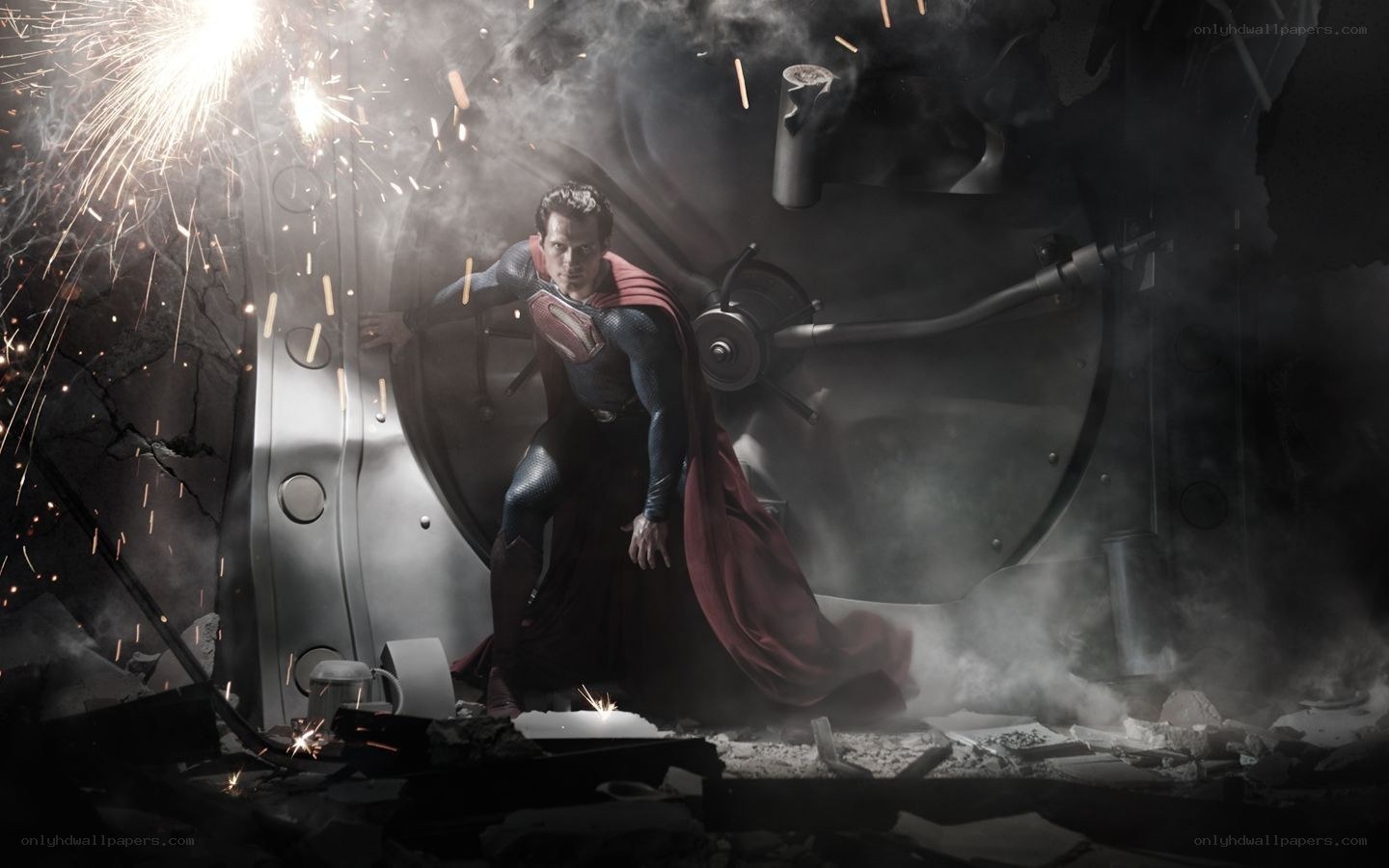 Superman in a destroyed vault