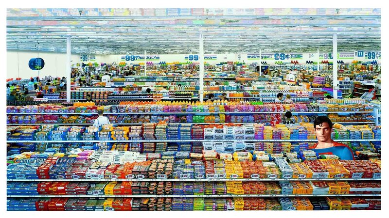 Superman in a grocery store