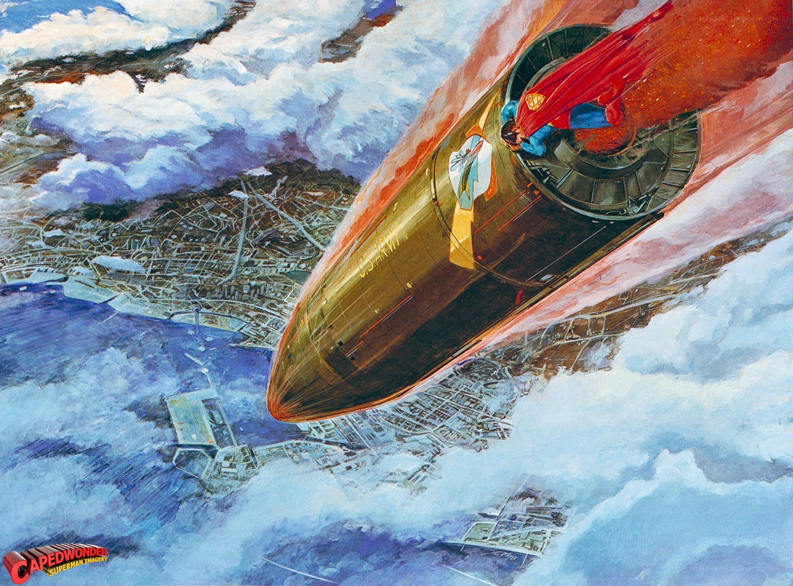 Superman in a missile