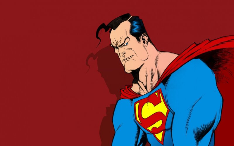 Superman in a serious pose