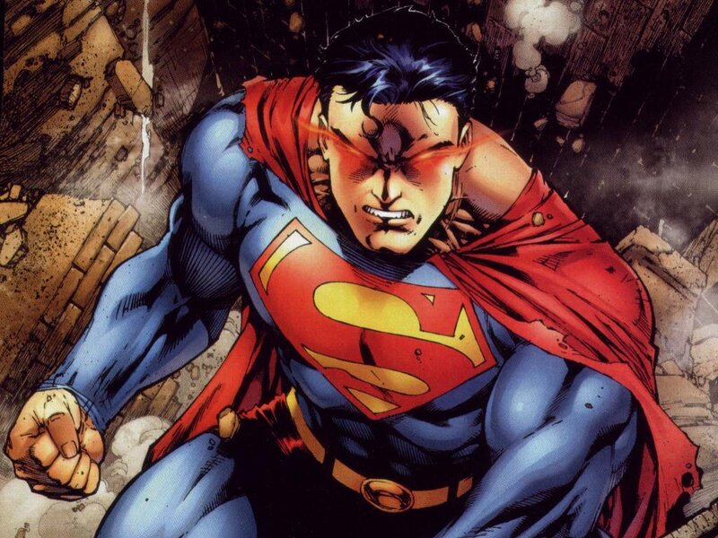 Superman in Action — Blue, Dramatic, Comic