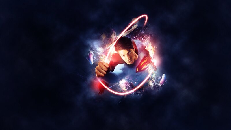 Superman in Action — Blue, Dramatic, Night