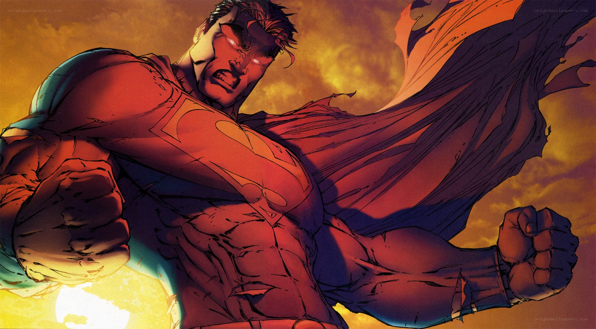 Superman in battle stance