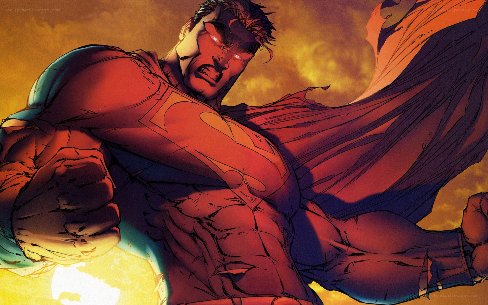 Superman in battle stance