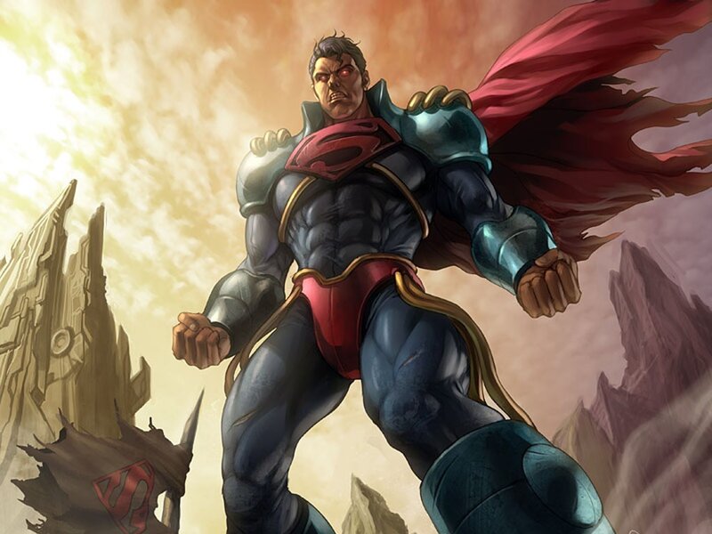 Superman in battle stance