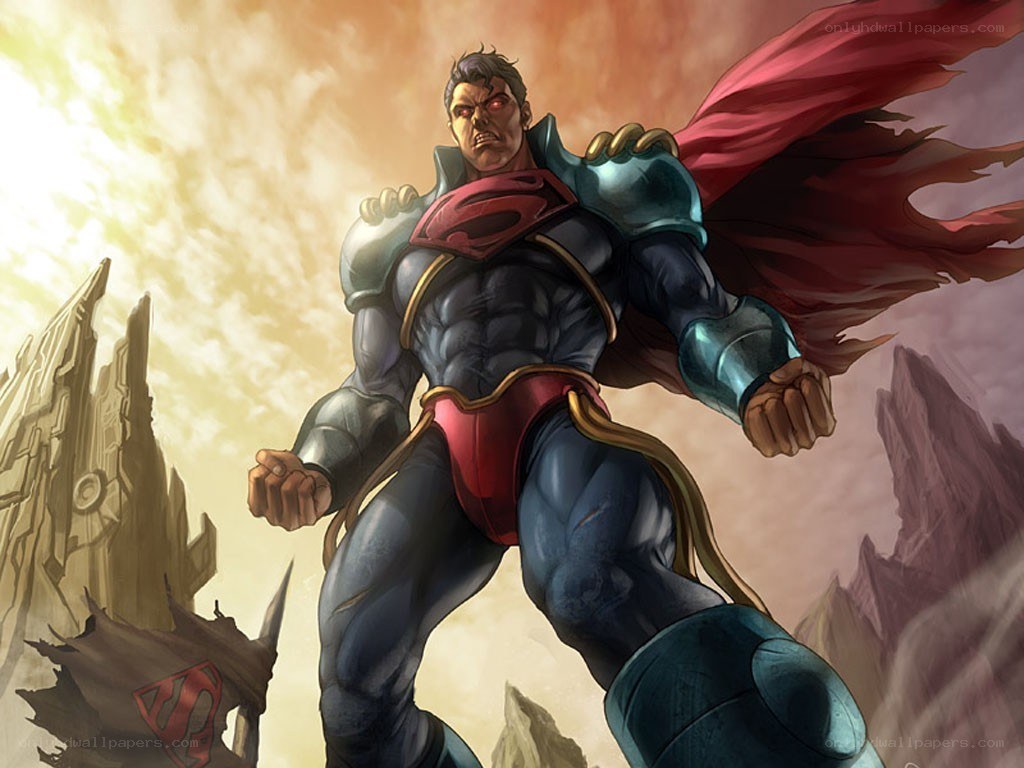 Superman in battle stance