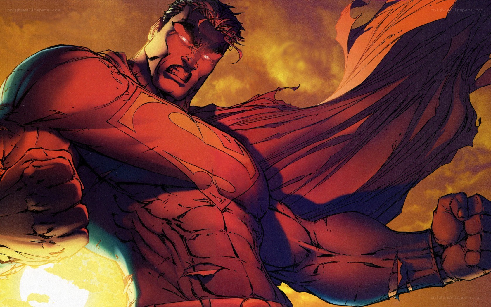 Superman in battle stance