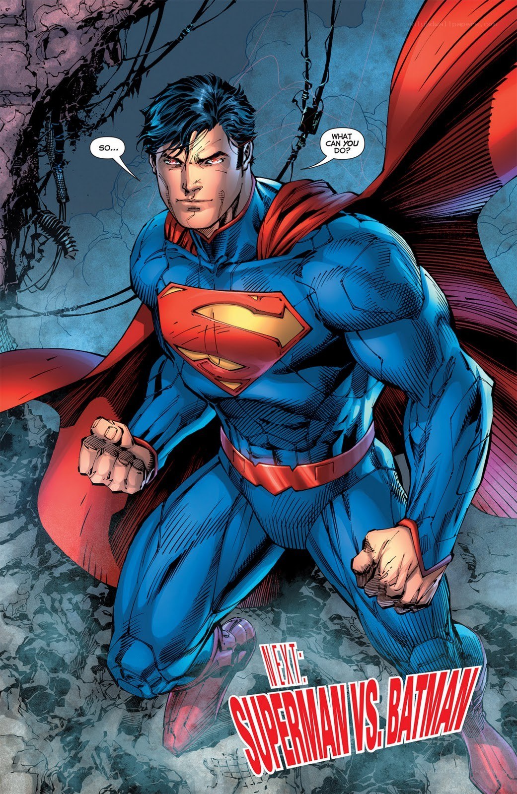 Superman in battle stance