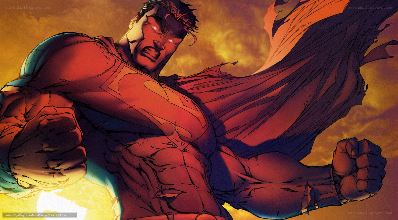 Superman in battle stance